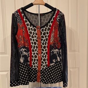 Lulu H Stylish Women's Multicolor Patterned Top